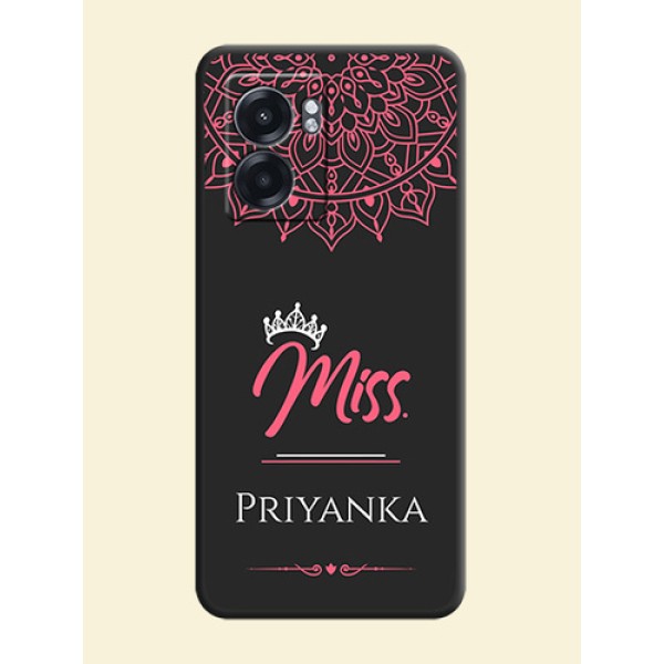 Mrs Name with Floral Design on Space Black Personalized Soft Matte Phone Covers - Realme Narzo 50 5G Mrs Name with Floral Design on Space Black Personalized Soft Matte Phone Covers - Realme Narzo 50 5G
