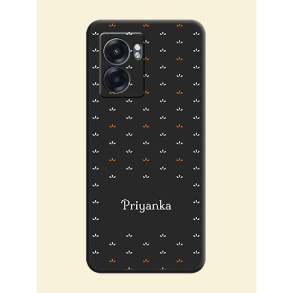Simple Pattern With Custom Text On Space Black Personalized Soft Matte Phone Covers -Realme Narzo 50 5G Simple Pattern With Custom Text On Space Black Personalized Soft Matte Phone Covers -Realme Narzo 50 5G
