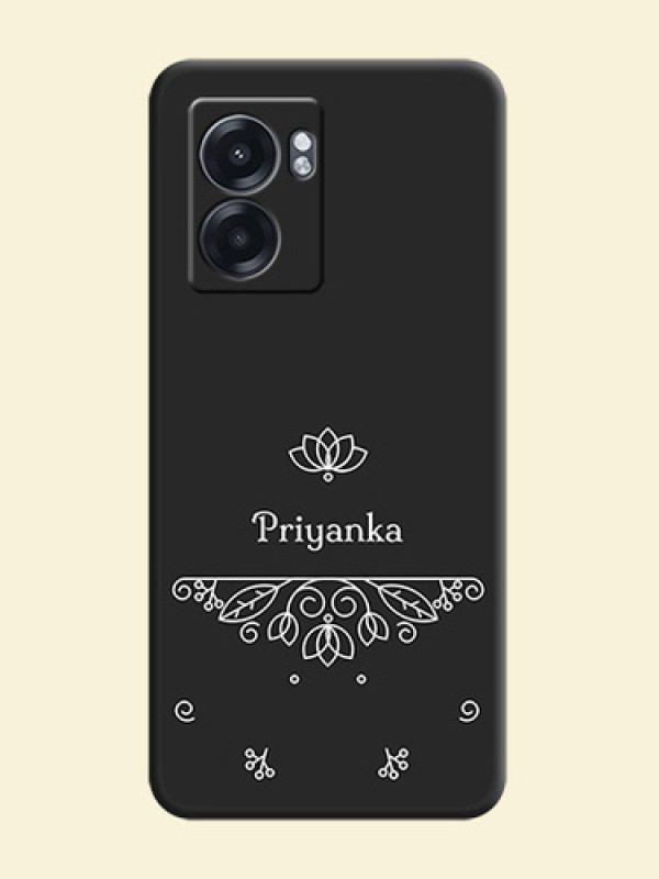 Lotus Garden Custom Text On Space Black Personalized Soft Matte Phone Covers -Realme Narzo 50 5G