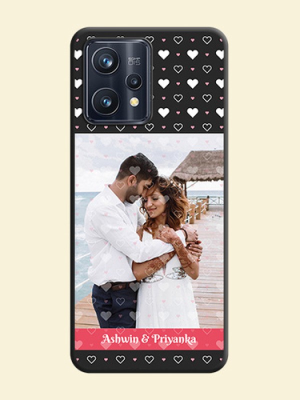 White Color Love Symbols with Text Design on Photo on Space Black Soft Matte Phone Cover - Realme Narzo 50 Pro 5G