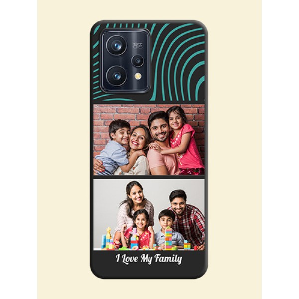 Wave Pattern with 2 Image Holder on Space Black Personalized Soft Matte Phone Covers - Realme Narzo 50 Pro 5G Wave Pattern with 2 Image Holder on Space Black Personalized Soft Matte Phone Covers - Realme Narzo 50 Pro 5G