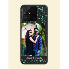 Sea Green Indefinite Love Pattern on Photo on Space Black Soft Matte Mobile Cover - Realme Narzo 50A