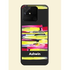 Brush Coloured on Space Black Personalized Soft Matte Phone Covers - Realme Narzo 50A
