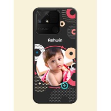 Multicoloured Round Image on Personalised Space Black Soft Matte Cases - Realme Narzo 50A
