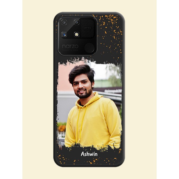 Spray Free Design on Photo on Space Black Soft Matte Phone Cover - Realme Narzo 50A Spray Free Design on Photo on Space Black Soft Matte Phone Cover - Realme Narzo 50A