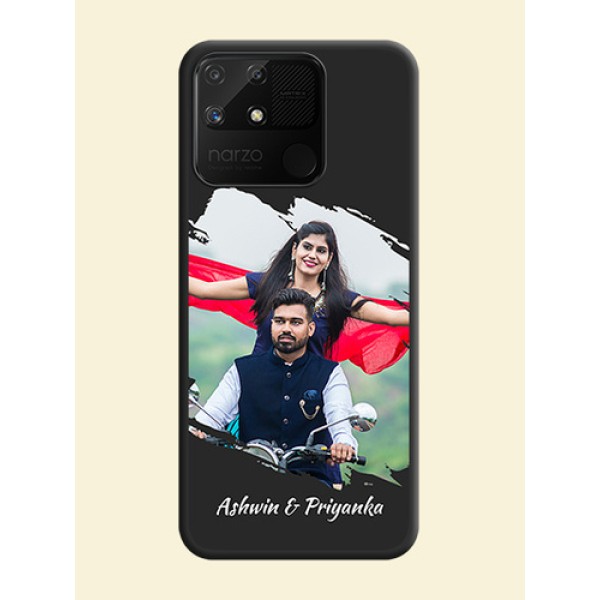 Grunge Brush Strokes on Photo on Space Black Soft Matte Back Cover - Realme Narzo 50A