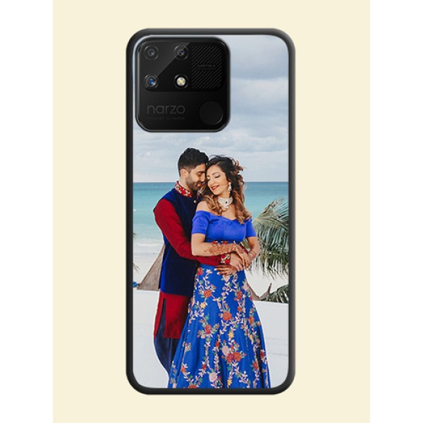 Full Single Pic Upload On Space Black Personalized Soft Matte Phone Covers -Realme Narzo 50A Full Single Pic Upload On Space Black Personalized Soft Matte Phone Covers -Realme Narzo 50A