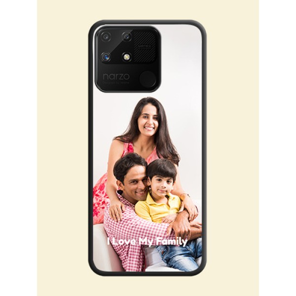 Full Single Pic Upload With Text On Space Black Personalized Soft Matte Phone Covers -Realme Narzo 50A Full Single Pic Upload With Text On Space Black Personalized Soft Matte Phone Covers -Realme Narzo 50A