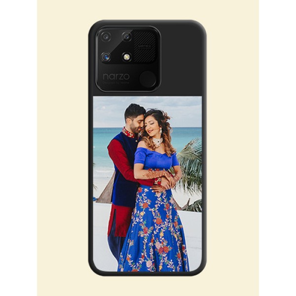 Image Upload With Space Black Color On Custom Soft Matte Mobile Back Cover - Realme Narzo 50A Image Upload With Space Black Color On Custom Soft Matte Mobile Back Cover - Realme Narzo 50A
