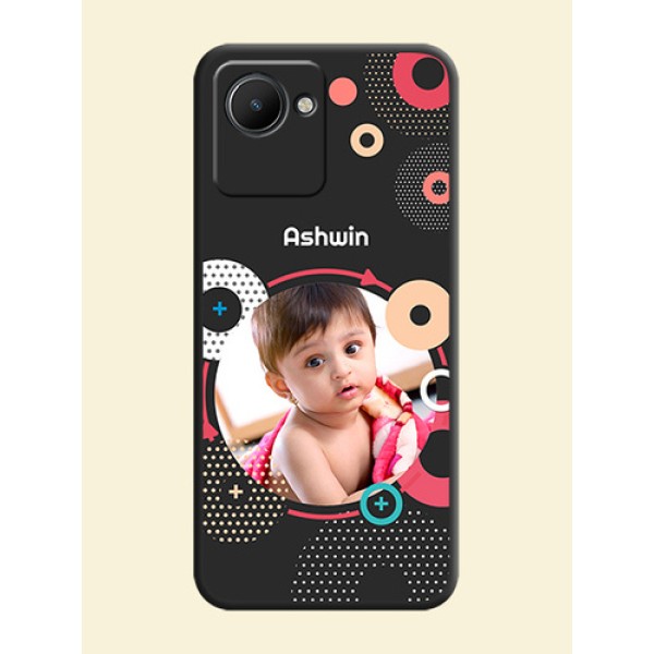 Multicoloured Round Image on Personalised Space Black Soft Matte Cases - Narzo 50i Prime Multicoloured Round Image on Personalised Space Black Soft Matte Cases - Narzo 50i Prime