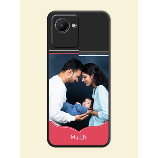 Classic Plain Design with Name on Photo on Space Black Soft Matte Phone Cover - Narzo 50i Prime Classic Plain Design with Name on Photo on Space Black Soft Matte Phone Cover - Narzo 50i Prime
