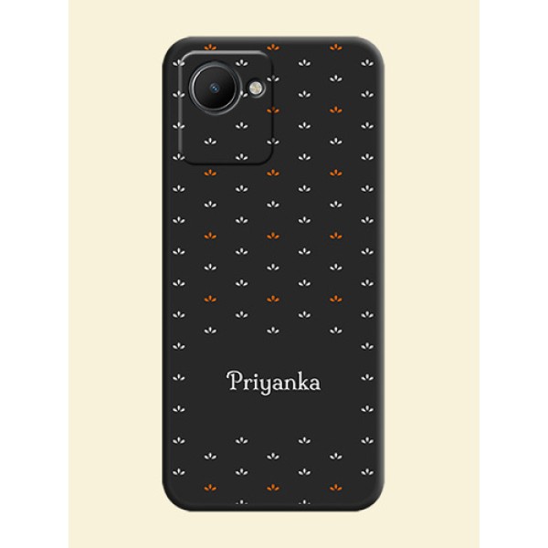 Simple Pattern With Custom Text On Space Black Personalized Soft Matte Phone Covers -Realme Narzo 50I Prime Simple Pattern With Custom Text On Space Black Personalized Soft Matte Phone Covers -Realme Narzo 50I Prime