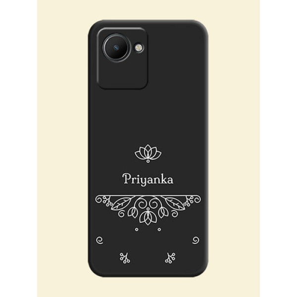 Lotus Garden Custom Text On Space Black Personalized Soft Matte Phone Covers -Realme Narzo 50I Prime Lotus Garden Custom Text On Space Black Personalized Soft Matte Phone Covers -Realme Narzo 50I Prime