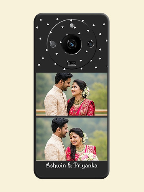 Miniature Love Symbols with Name on Space Black Custom Soft Matte Back Cover - Realme Narzo 60 5G