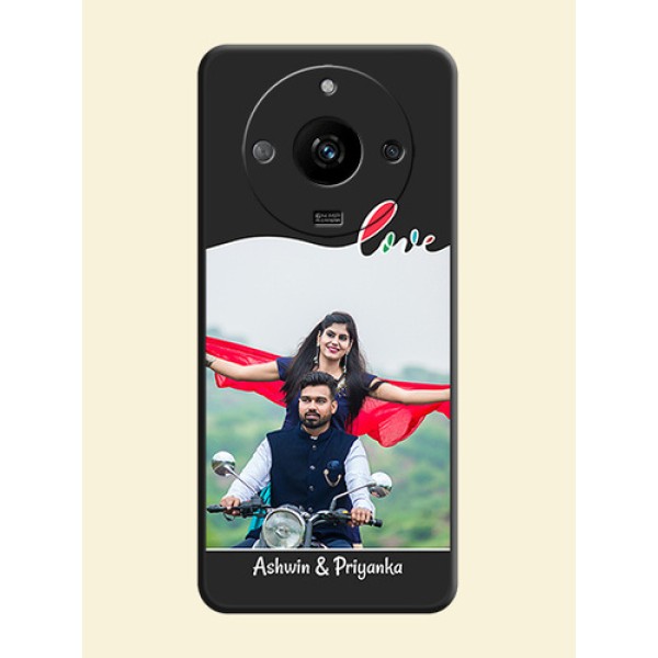 Fall in Love Pattern with Picture - Photo on Space Black Soft Matte Mobile Case - Realme Narzo 60 5G Fall in Love Pattern with Picture - Photo on Space Black Soft Matte Mobile Case - Realme Narzo 60 5G