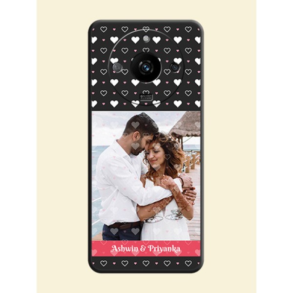 White Color Love Symbols with Text Design - Photo on Space Black Soft Matte Phone Cover - Realme Narzo 60 5G White Color Love Symbols with Text Design - Photo on Space Black Soft Matte Phone Cover - Realme Narzo 60 5G