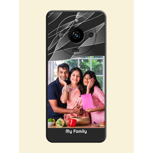 Mixed Wave Lines - Photo on Space Black Soft Matte Mobile Cover - Realme Narzo 60 5G Mixed Wave Lines - Photo on Space Black Soft Matte Mobile Cover - Realme Narzo 60 5G