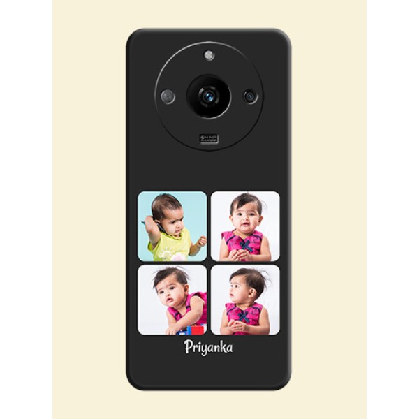 Floral Art with 6 Image Holder - Photo on Space Black Soft Matte Mobile Case - Realme Narzo 60 5G Floral Art with 6 Image Holder - Photo on Space Black Soft Matte Mobile Case - Realme Narzo 60 5G
