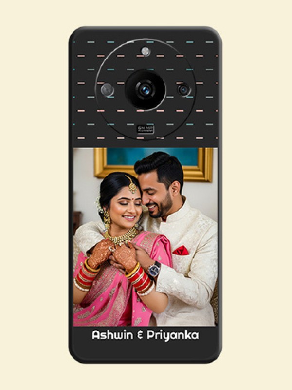 Line Pattern Design with Text on Space Black Custom Soft Matte Phone Back Cover - Realme Narzo 60 5G