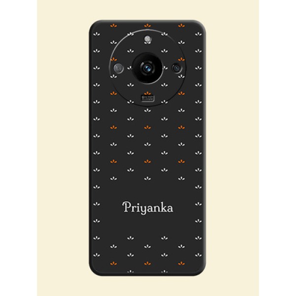 Simple Pattern With Custom Text On Space Black Personalized Soft Matte Phone Covers - Realme Narzo 60 5G Simple Pattern With Custom Text On Space Black Personalized Soft Matte Phone Covers - Realme Narzo 60 5G