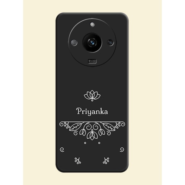 Lotus Garden Custom Text On Space Black Personalized Soft Matte Phone Covers - Realme Narzo 60 5G Lotus Garden Custom Text On Space Black Personalized Soft Matte Phone Covers - Realme Narzo 60 5G