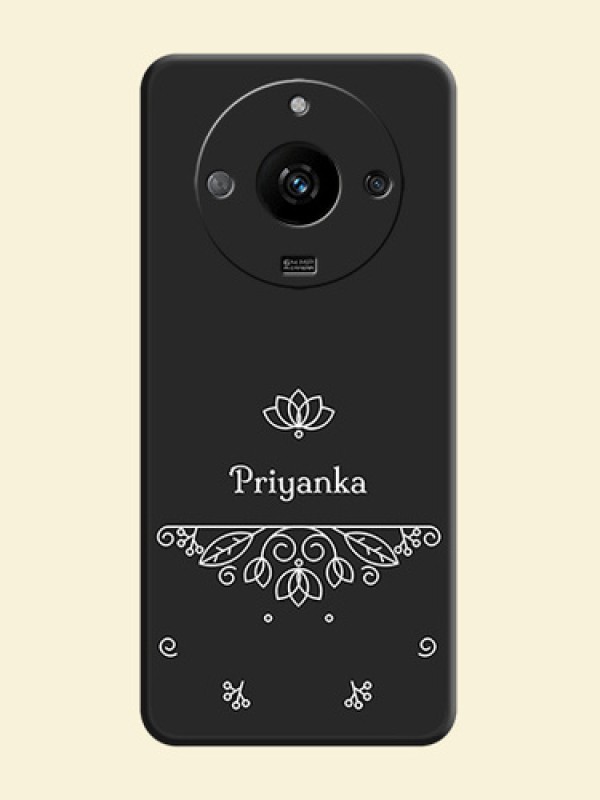 Lotus Garden Custom Text On Space Black Personalized Soft Matte Phone Covers - Realme Narzo 60 5G