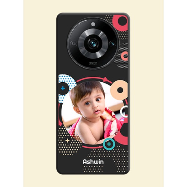 Multicoloured Round Image on Personalised Space Black Soft Matte Cases - Narzo 60 Pro 5G Multicoloured Round Image on Personalised Space Black Soft Matte Cases - Narzo 60 Pro 5G