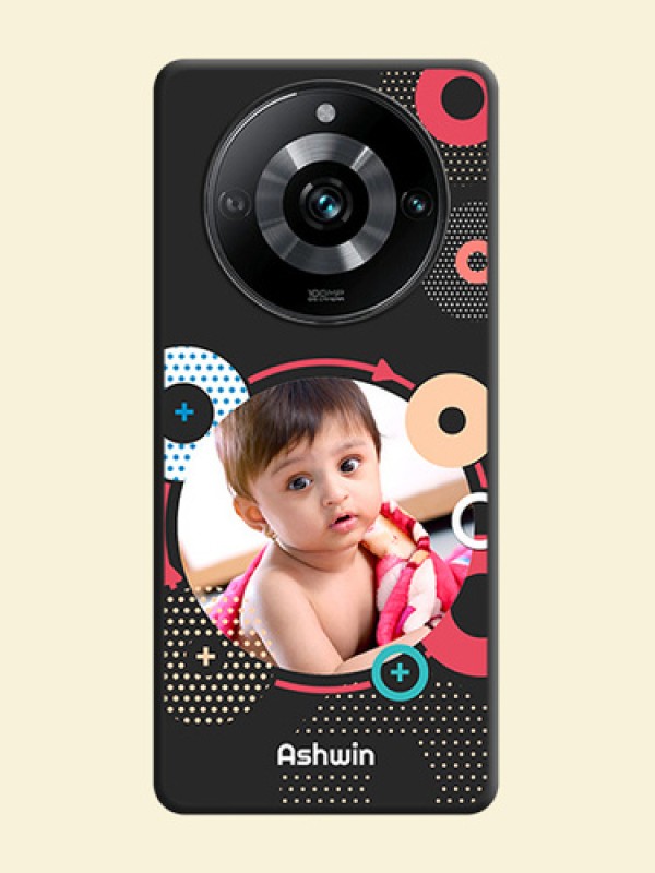 Multicoloured Round Image on Personalised Space Black Soft Matte Cases - Narzo 60 Pro 5G