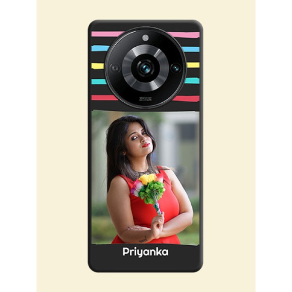 Multicolor Lines with Image on Space Black Personalized Soft Matte Phone Covers - Narzo 60 Pro 5G Multicolor Lines with Image on Space Black Personalized Soft Matte Phone Covers - Narzo 60 Pro 5G