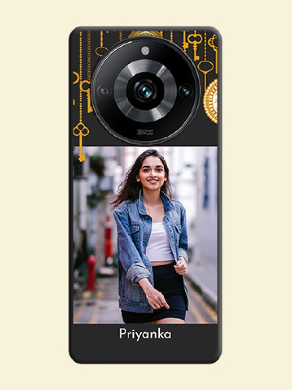 Decorative Design with Text on Space Black Custom Soft Matte Back Cover - Narzo 60 Pro 5G