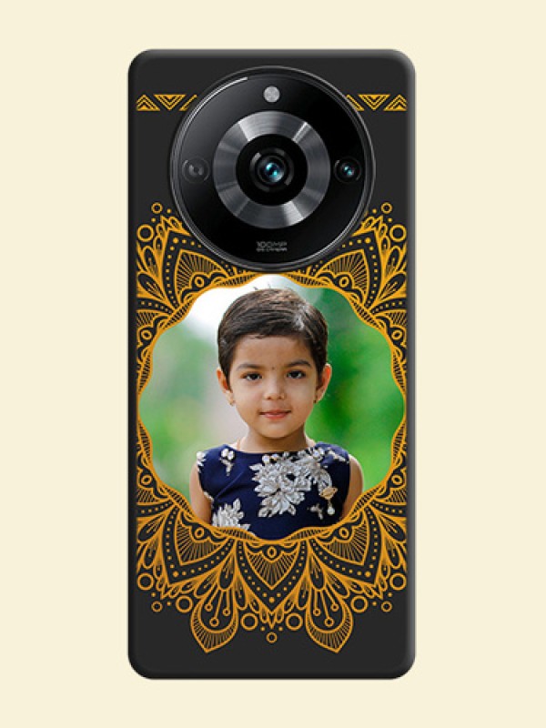 Round Image with Floral Design - Photo on Space Black Soft Matte Mobile Cover - Narzo 60 Pro 5G