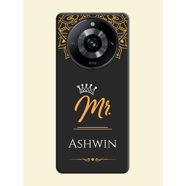 Mr Name with Floral Design on Personalised Space Black Soft Matte Cases - Narzo 60 Pro 5G