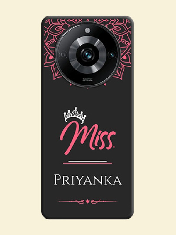 Mrs Name with Floral Design on Space Black Personalized Soft Matte Phone Covers - Narzo 60 Pro 5G