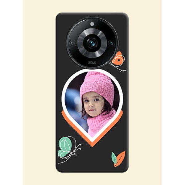 Upload Pic With Simple Butterly Design On Space Black Personalized Soft Matte Phone Covers - Narzo 60 Pro 5G Upload Pic With Simple Butterly Design On Space Black Personalized Soft Matte Phone Covers - Narzo 60 Pro 5G