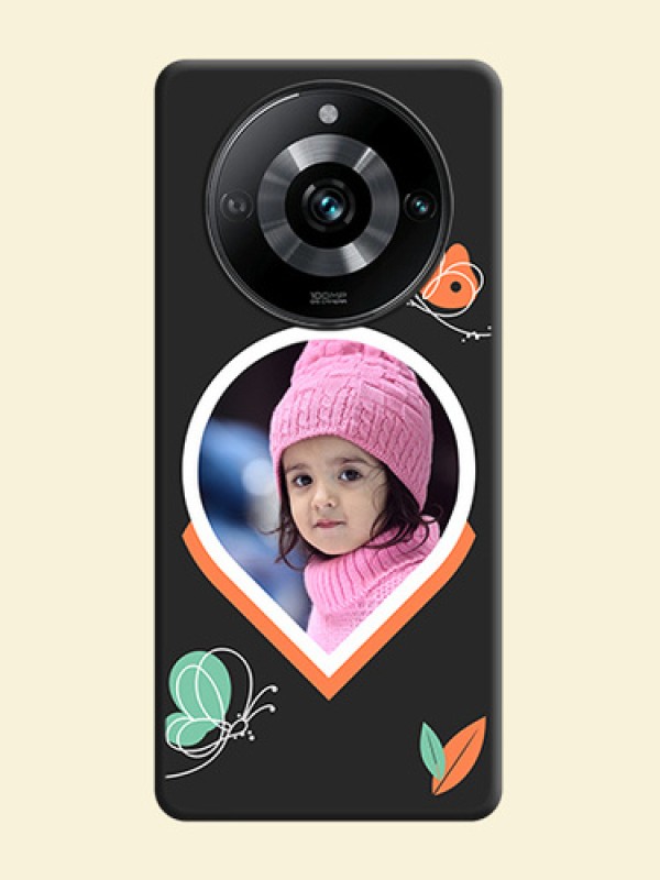 Upload Pic With Simple Butterly Design On Space Black Personalized Soft Matte Phone Covers - Narzo 60 Pro 5G