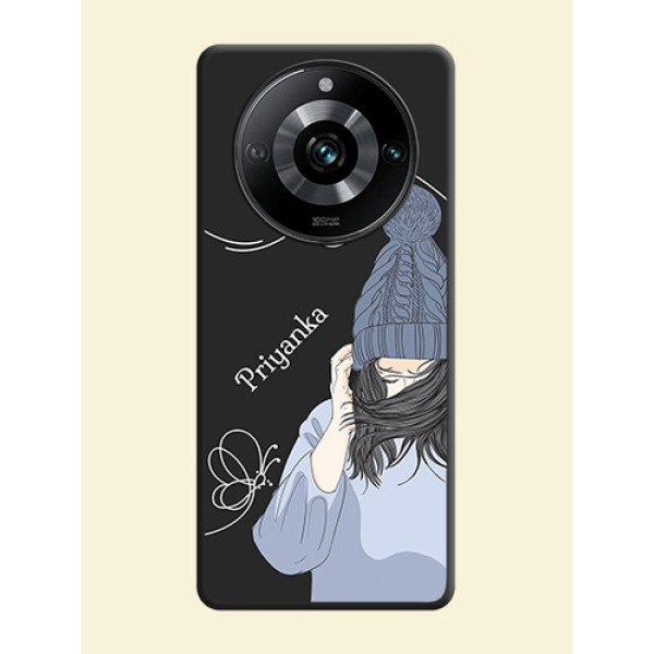 Girl With Blue Winter Outfiit Custom Text Design On Space Black Personalized Soft Matte Phone Covers - Narzo 60 Pro 5G Girl With Blue Winter Outfiit Custom Text Design On Space Black Personalized Soft Matte Phone Covers - Narzo 60 Pro 5G