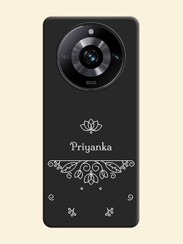 Lotus Garden Custom Text On Space Black Personalized Soft Matte Phone Covers - Narzo 60 Pro 5G