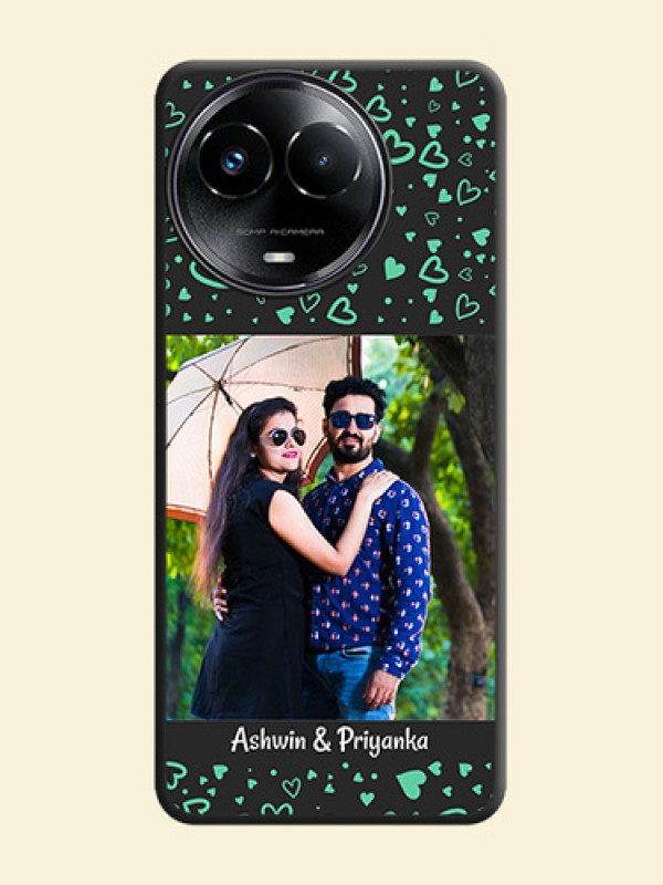 Sea Green Indefinite Love Pattern on Photo On Space Black Custom Soft Matte Mobile Back Cover - Narzo 60X 5G