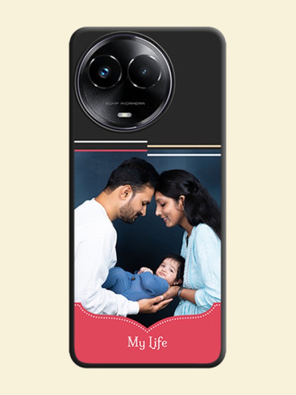 Classic Plain Design with Name On Space Black Custom Soft Matte Mobile Back Cover - Narzo 60X 5G