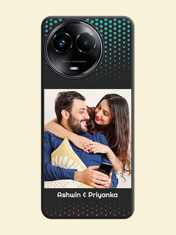 Faded Dots with Grunge Photo Frame and Text On Space Black Custom Soft Matte Mobile Back Cover - Narzo 60X 5G