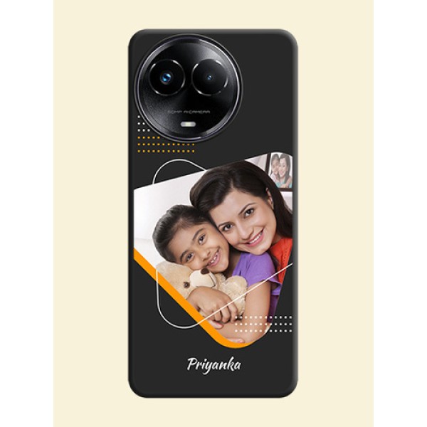 Yellow Triangle on Photo On Space Black Custom Soft Matte Mobile Back Cover - Narzo 60X 5G