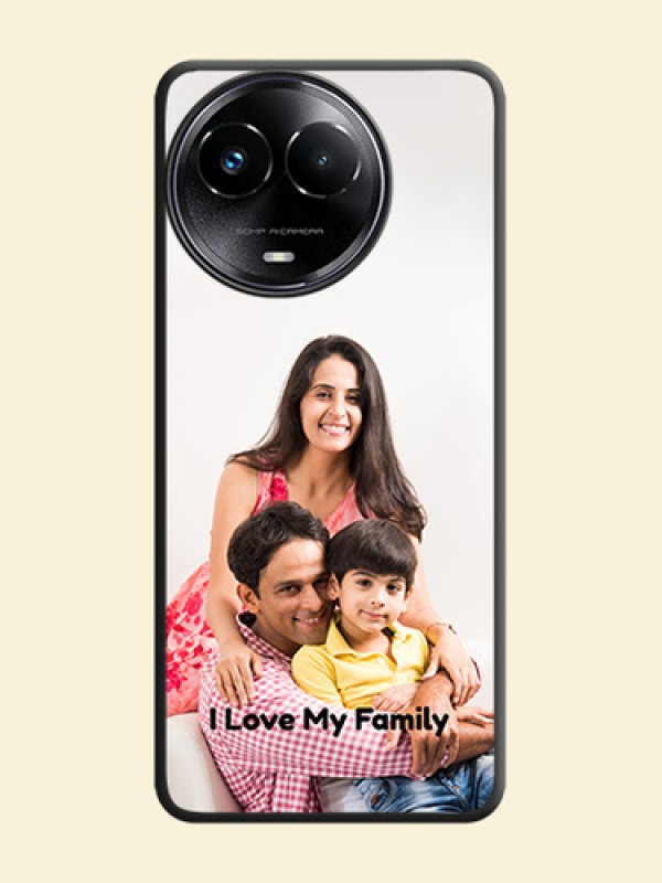 Full Single Pic Upload With Text On Space Black Custom Soft Matte Mobile Back Cover - Narzo 60X 5G