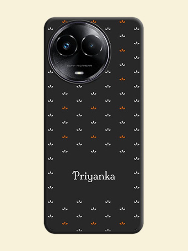 Simple Pattern With Custom Text On Space Black Custom Soft Matte Mobile Back Cover - Narzo 60X 5G