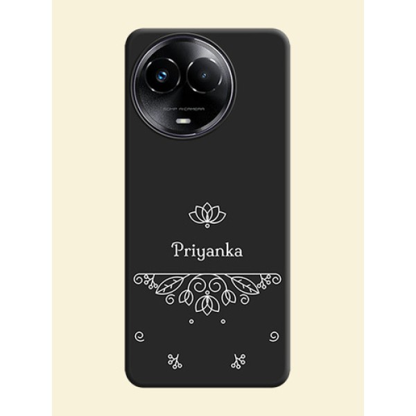 Lotus Garden Custom Text On Space Black Custom Soft Matte Mobile Back Cover - Narzo 60X 5G Lotus Garden Custom Text On Space Black Custom Soft Matte Mobile Back Cover - Narzo 60X 5G