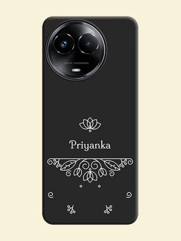 Lotus Garden Custom Text On Space Black Custom Soft Matte Mobile Back Cover - Narzo 60X 5G