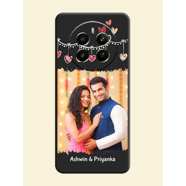Pink Love Hangings with Name on Space Black Custom Soft Matte Phone Cases - Realme Narzo 70 5G Pink Love Hangings with Name on Space Black Custom Soft Matte Phone Cases - Realme Narzo 70 5G