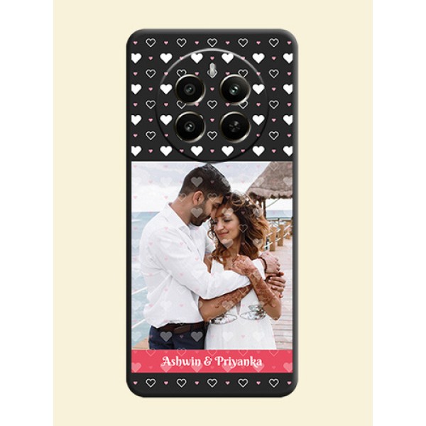 White Color Love Symbols with Text Design - Photo on Space Black Soft Matte Phone Cover - Realme Narzo 70 5G White Color Love Symbols with Text Design - Photo on Space Black Soft Matte Phone Cover - Realme Narzo 70 5G