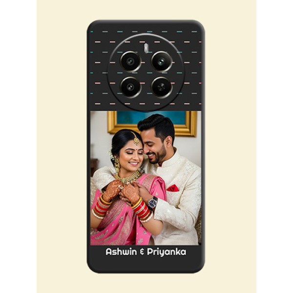 Line Pattern Design with Text on Space Black Custom Soft Matte Phone Back Cover - Realme Narzo 70 5G Line Pattern Design with Text on Space Black Custom Soft Matte Phone Back Cover - Realme Narzo 70 5G