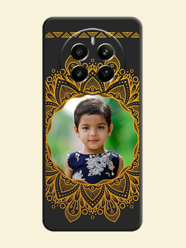 Round Image with Floral Design - Photo on Space Black Soft Matte Mobile Cover - Realme Narzo 70 5G