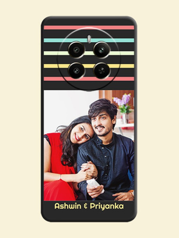 Color Stripes with Photo and Text - Photo on Space Black Soft Matte Mobile Case - Realme Narzo 70 5G